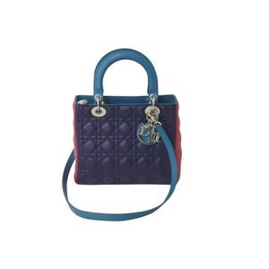 Christian Dior Lady Handbag Tricolor Lambskin
